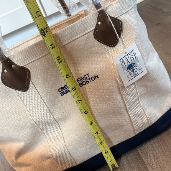 Canvas Tote Bag with Brown Handles - Picture 4 of 6